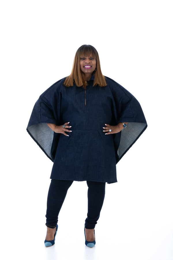 Blue Jean Denim Poncho