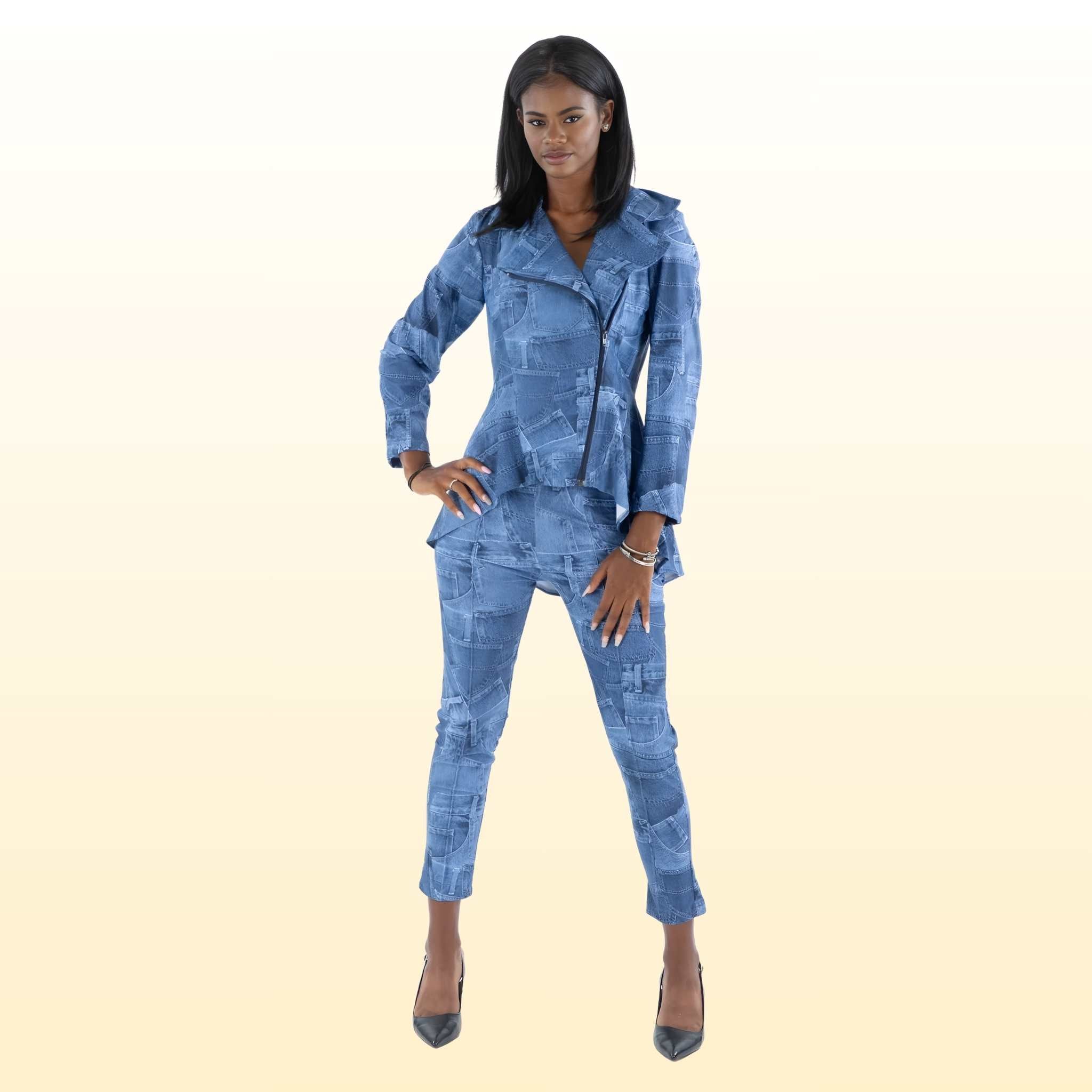 2-piece Asymmetrical Jacket and Pant Stretch Pant Set – The N.G.U ...