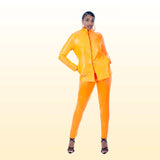 Jacket and Pant set, zip up the front.