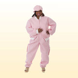 Casual pink jacket and pant with match hat