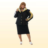 Sexy Women Black Jacket with the Rhinestone on the Collar and Sleeve