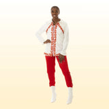 Light weight Jacket for women with red embellishment.