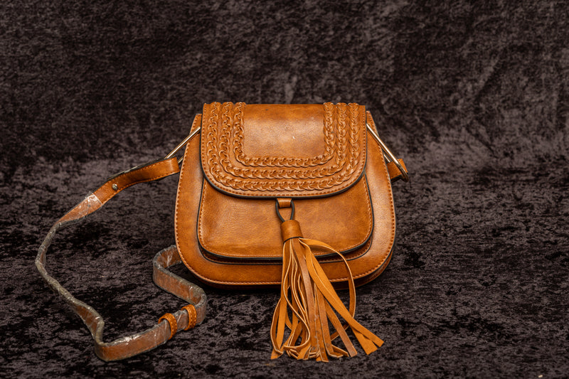 Brown leather vegan bag