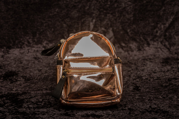 Small Gold metallic Backpack