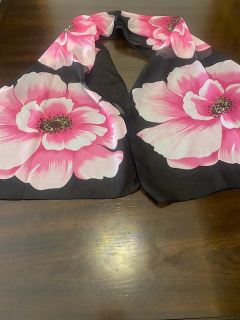 Pink Floral Scarf