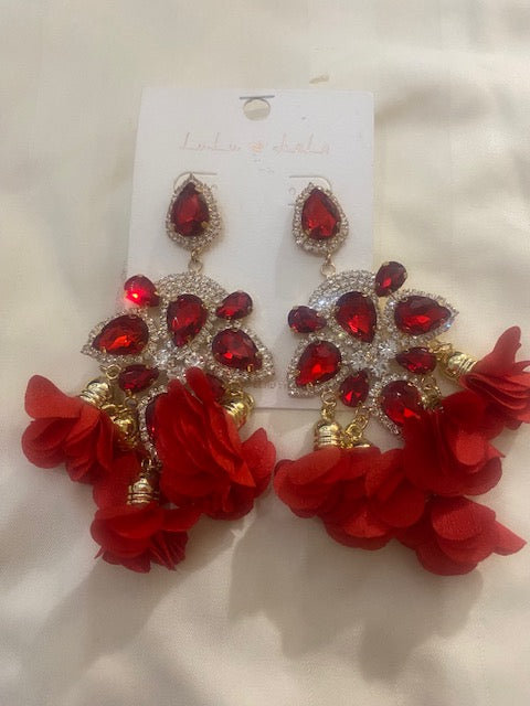 Bohemian Daisy Flower Floral Long Petal Drop Dangle Earrings