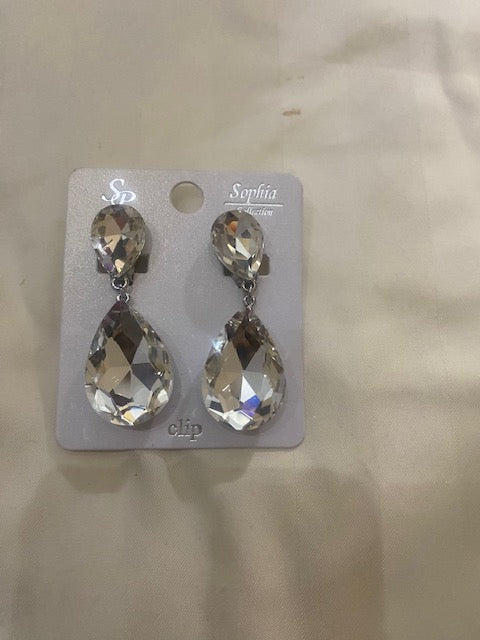Silver Earrings for Women - April Birthstone Teardrop Earrings