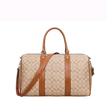Brown Fashion Monogrammed Duffle Bag