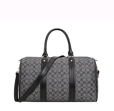 Black Fashion Monogrammed Duffle Bag