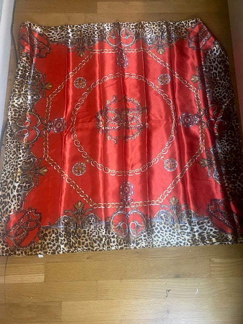 Beautiful Red Satin Women Scarf