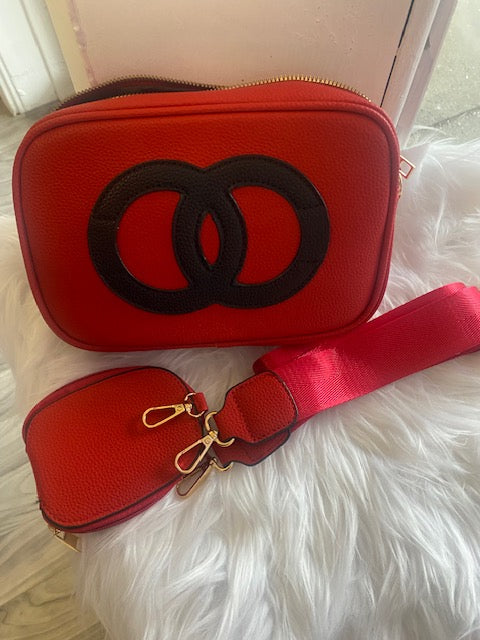 Red Caviar Leather Crossbody Bag